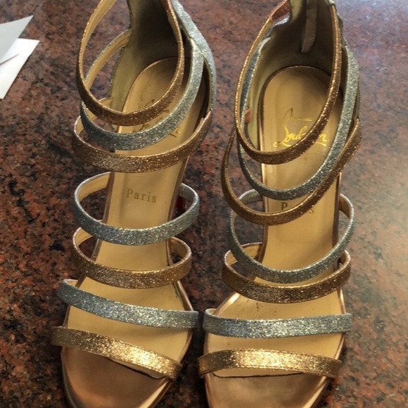 Christian Louboutin Gold Silver Mariniere Glitter - Picture 8 of 13
